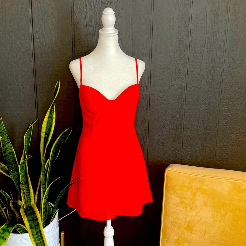 Red Spaghetti Strap Mini Dress Size M